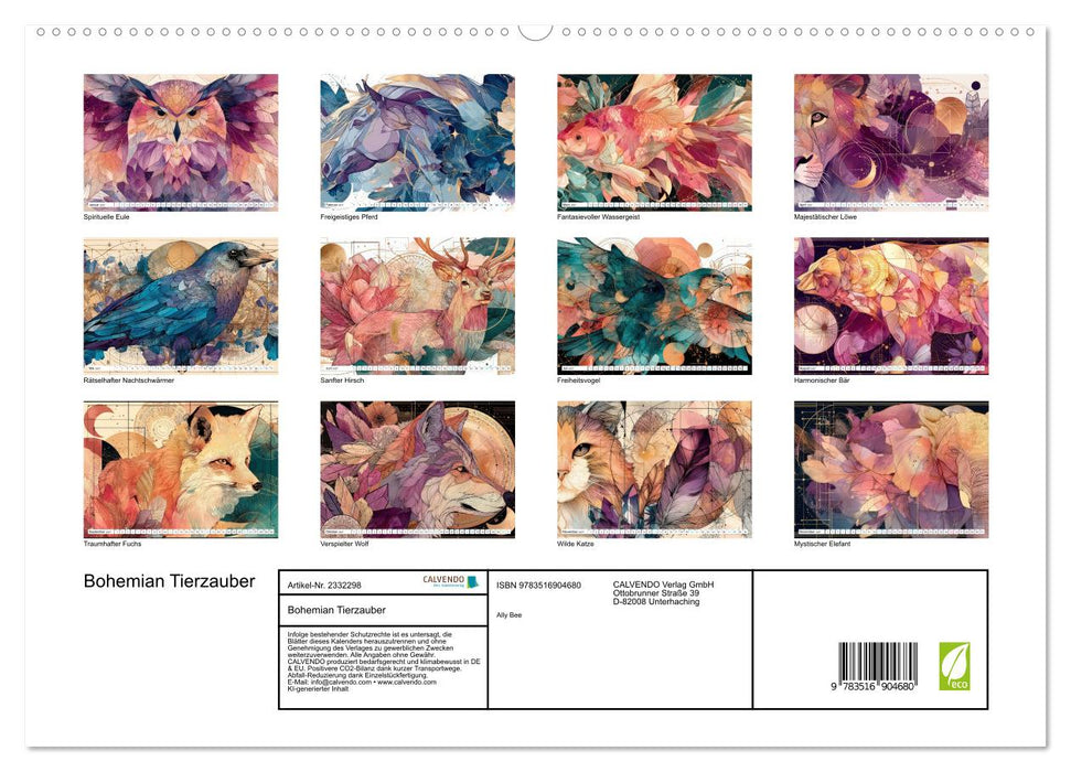 Bohemian Tierzauber (CALVENDO Premium Wandkalender 2027)