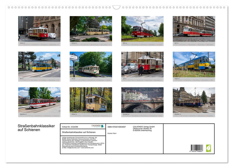 Straßenbahnklassiker auf Schienen (CALVENDO Wandkalender 2027)
