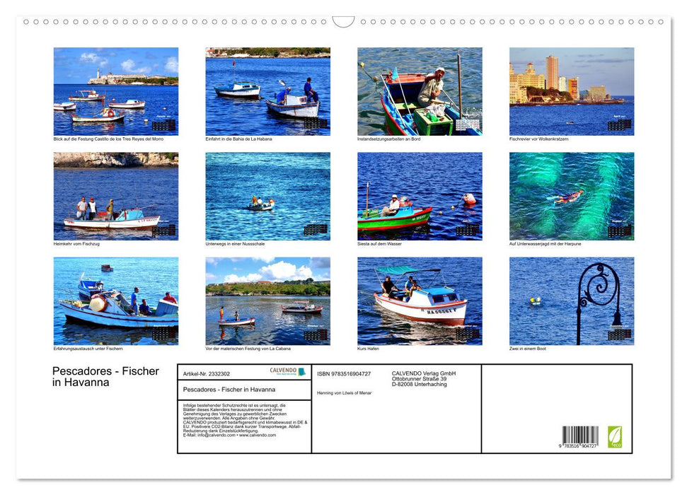 Pescadores - Fischer in Havanna (CALVENDO Wandkalender 2027)