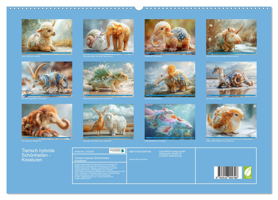 Tierisch hybride Schönheiten - Kreaturen (CALVENDO Premium Wandkalender 2027)