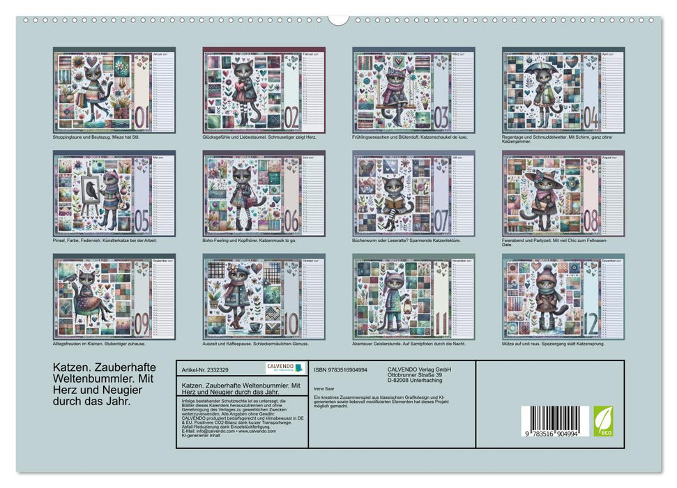 Katzen. Zauberhafte Weltenbummler. Mit Herz und Neugier durch das Jahr. (CALVENDO Premium Wandkalender 2027)