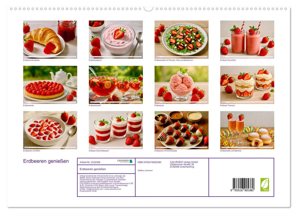 Erdbeeren genießen (CALVENDO Premium Wandkalender 2027)