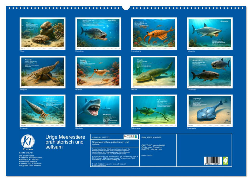 Urige Meerestiere prähistorisch und seltsam (CALVENDO Wandkalender 2027)