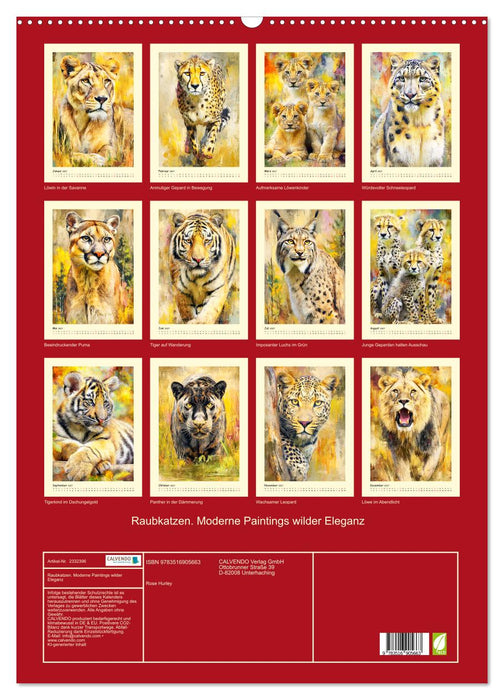 Raubkatzen. Moderne Paintings wilder Eleganz (CALVENDO Wandkalender 2027)