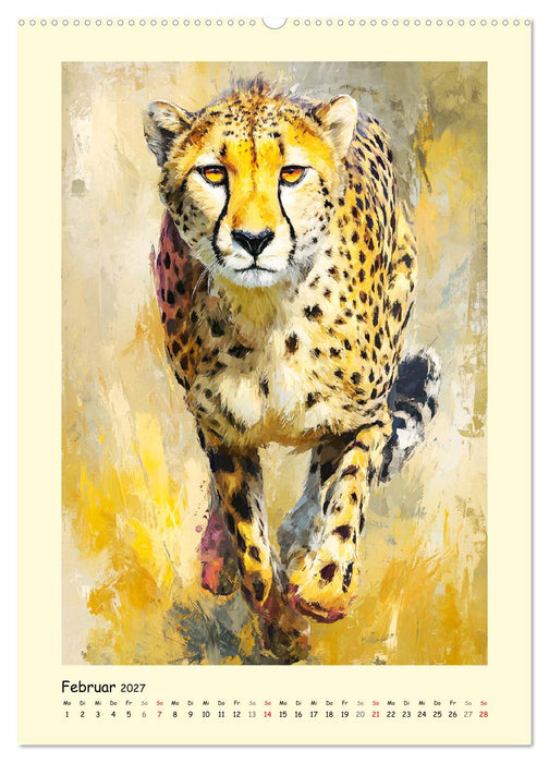 Raubkatzen. Moderne Paintings wilder Eleganz (CALVENDO Wandkalender 2027)