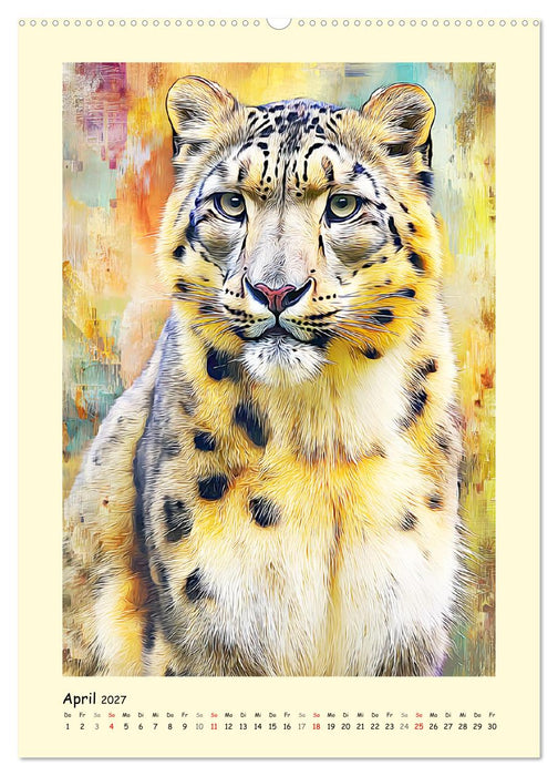 Raubkatzen. Moderne Paintings wilder Eleganz (CALVENDO Wandkalender 2027)