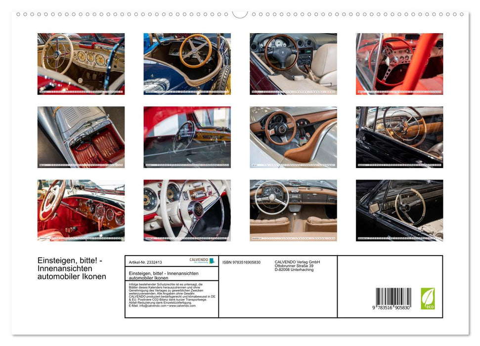 Einsteigen, bitte! - Innenansichten automobiler Ikonen (CALVENDO Premium Wandkalender 2027)