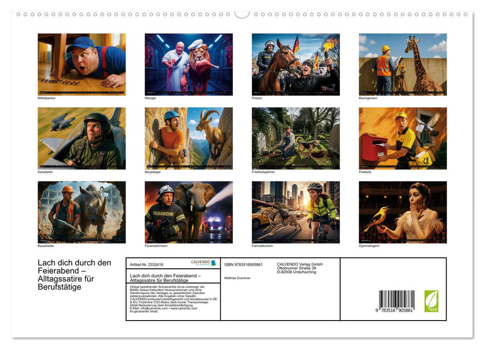 Lach dich durch den Feierabend – Alltagssatire für Berufstätige (CALVENDO Premium Wandkalender 2027)