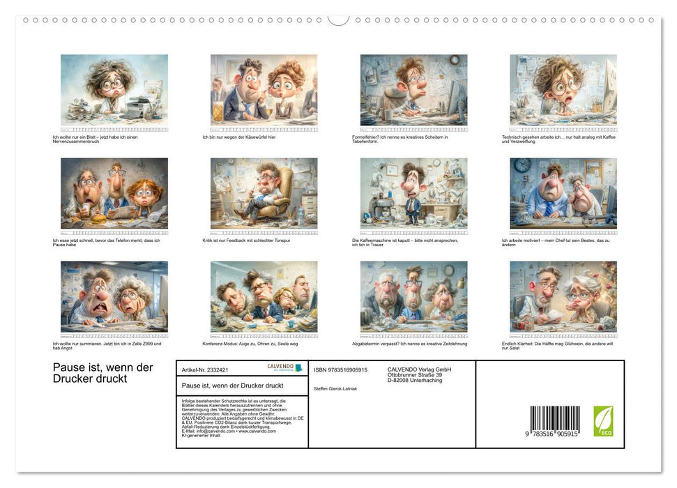 Pause ist, wenn der Drucker druckt (CALVENDO Premium Wandkalender 2027)