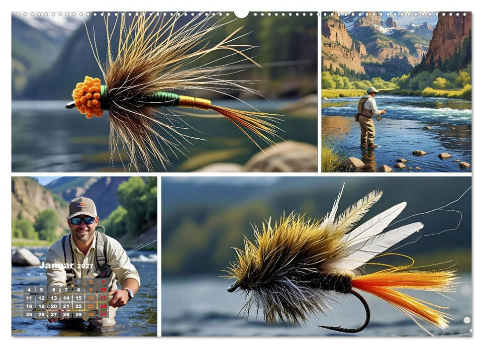 Lachsfischen im Fluss (CALVENDO Wandkalender 2027)
