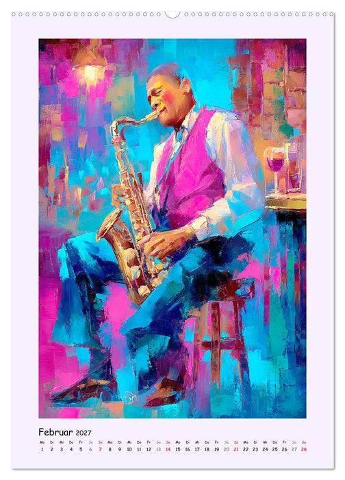 Jazz Seelen. Musiker im Takt der Farben (CALVENDO Wandkalender 2027)
