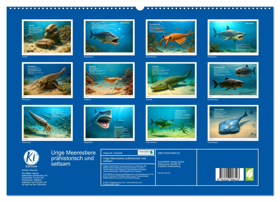 Urige Meerestiere prähistorisch und seltsam (CALVENDO Premium Wandkalender 2027)