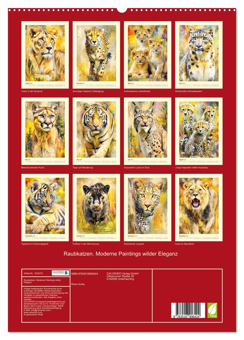 Raubkatzen. Moderne Paintings wilder Eleganz (CALVENDO Premium Wandkalender 2027)