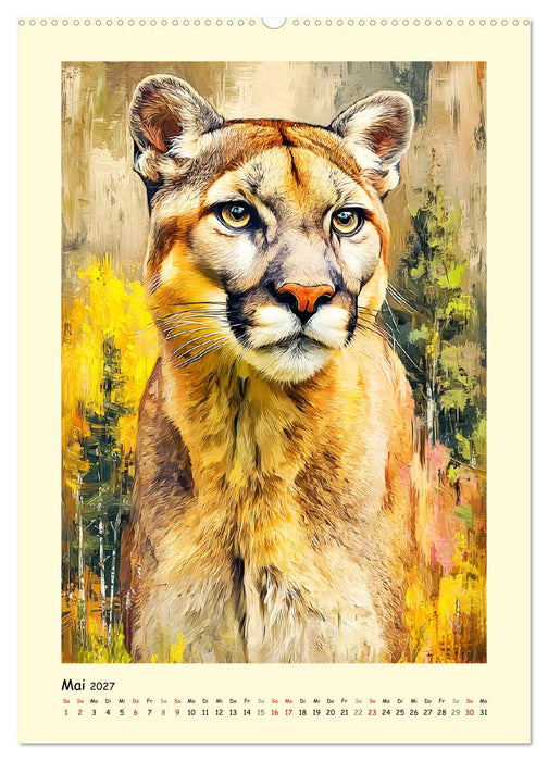 Raubkatzen. Moderne Paintings wilder Eleganz (CALVENDO Premium Wandkalender 2027)