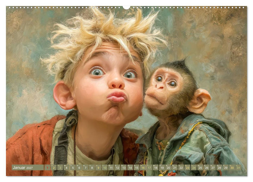 Unsere besten tierischen Freunde - Humorvolle Werke (CALVENDO Wandkalender 2027)