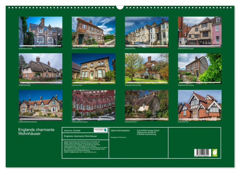 Englands charmante Wohnhäuser (CALVENDO Wandkalender 2027)