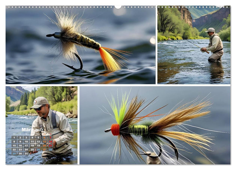 Lachsfischen im Fluss (CALVENDO Premium Wandkalender 2027)