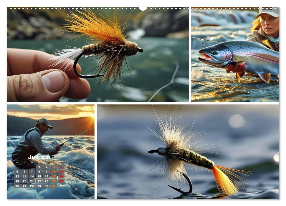 Lachsfischen im Fluss (CALVENDO Premium Wandkalender 2027)