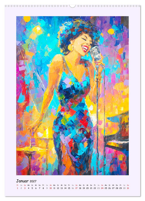 Jazz Seelen. Musiker im Takt der Farben (CALVENDO Premium Wandkalender 2027)