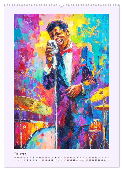 Jazz Seelen. Musiker im Takt der Farben (CALVENDO Premium Wandkalender 2027)