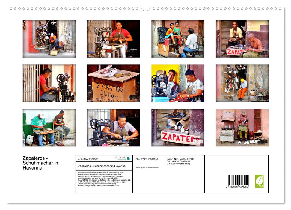 Zapateros - Schuhmacher in Havanna (CALVENDO Premium Wandkalender 2027)