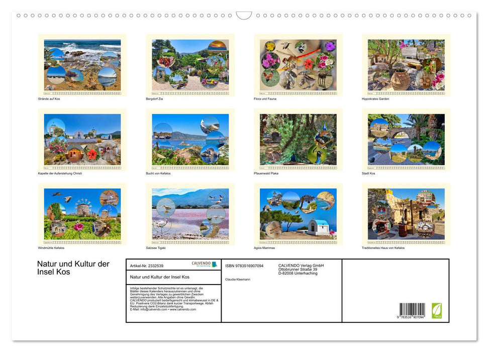 Natur und Kultur der Insel Kos (CALVENDO Wandkalender 2027)