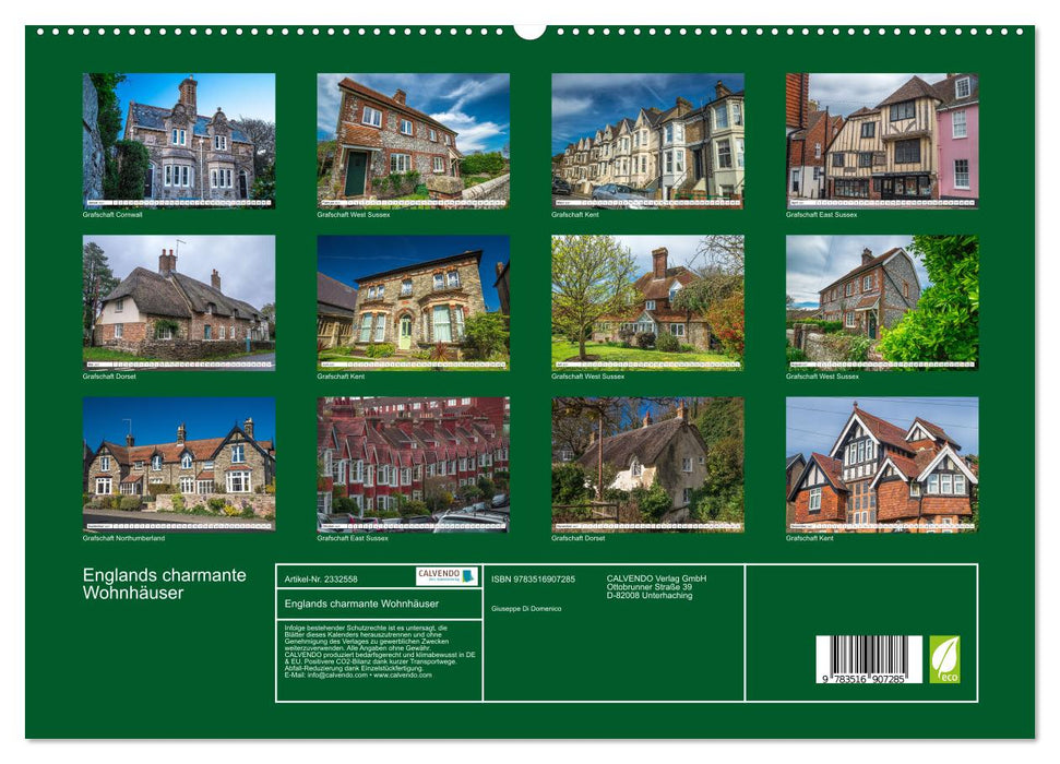 Englands charmante Wohnhäuser (CALVENDO Premium Wandkalender 2027)