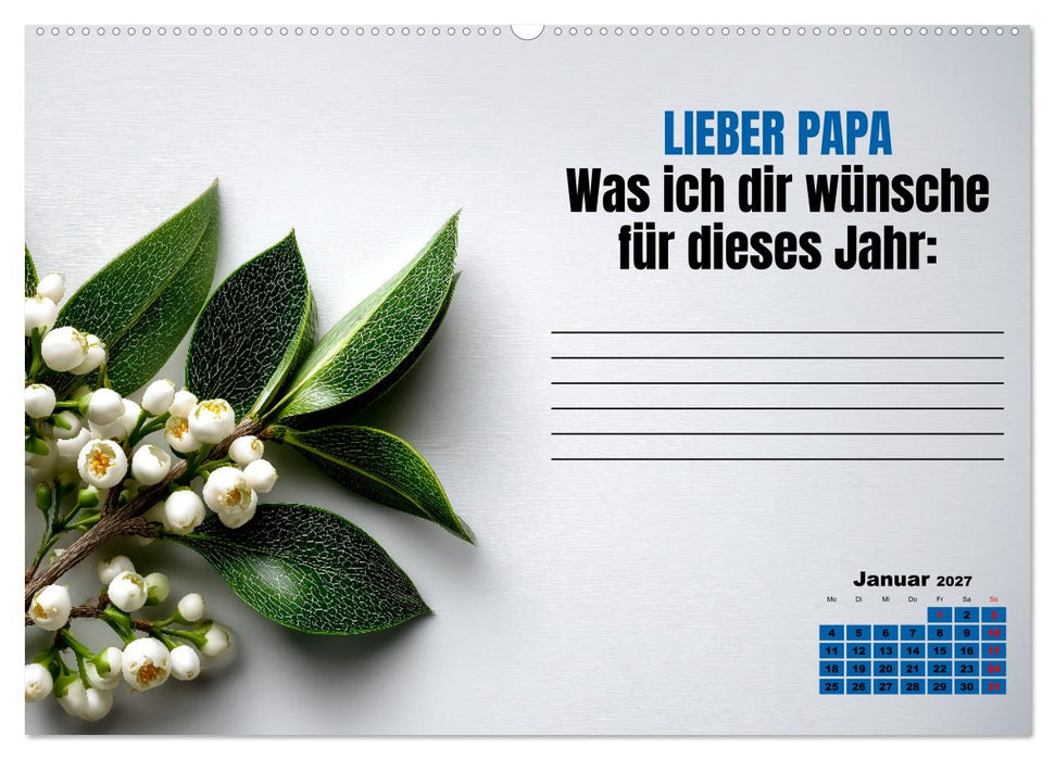 Kalender für Papa - Was ich dir sagen will (CALVENDO Wandkalender 2027)