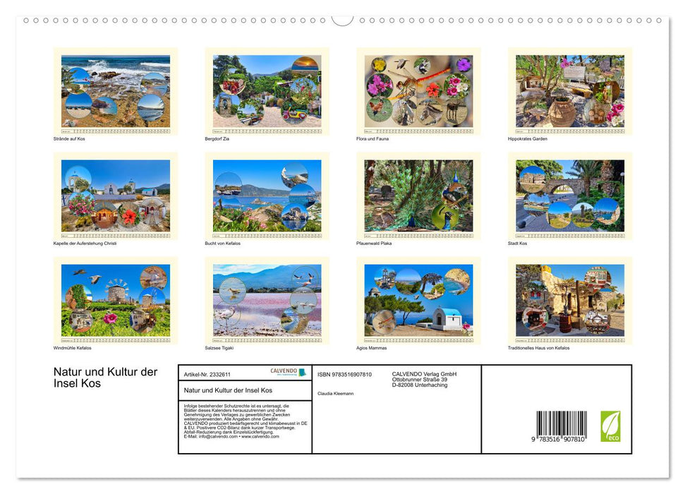 Natur und Kultur der Insel Kos (CALVENDO Premium Wandkalender 2027)
