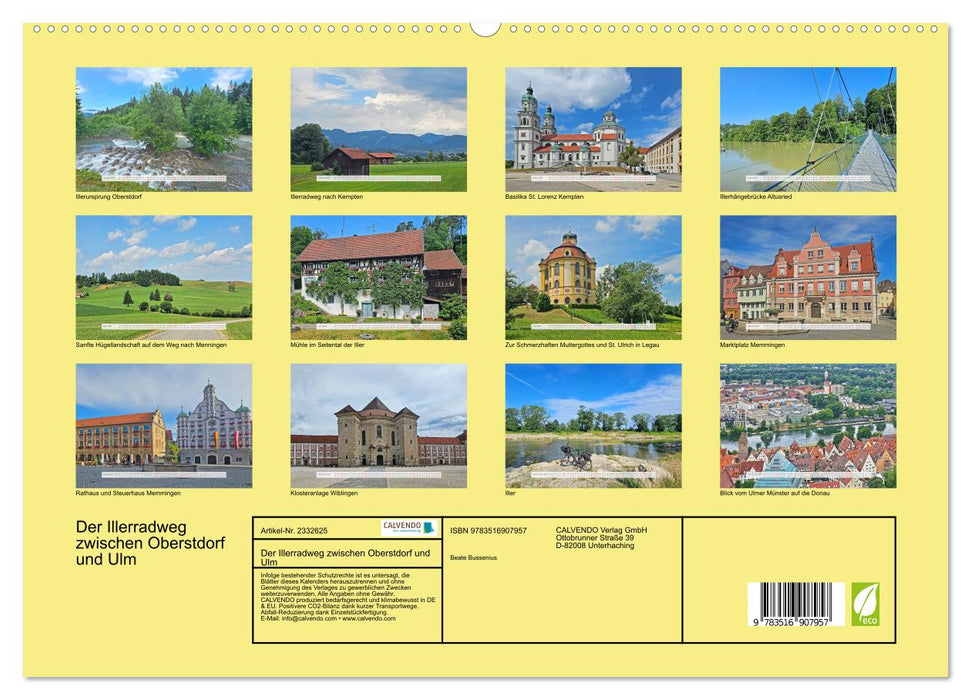 Der Illerradweg zwischen Oberstdorf und Ulm (CALVENDO Premium Wandkalender 2027)