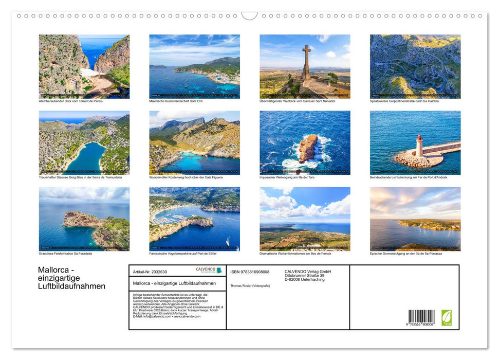 Mallorca - einzigartige Luftbildaufnahmen (CALVENDO Wandkalender 2027)