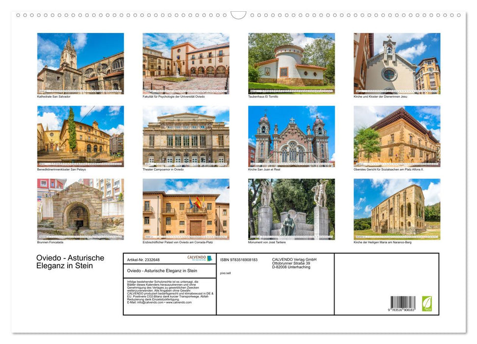 Oviedo - Asturische Eleganz in Stein (CALVENDO Wandkalender 2027)