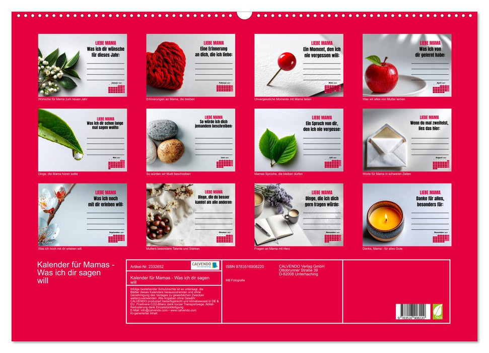 Kalender für Mamas - Was ich dir sagen will (CALVENDO Wandkalender 2027)