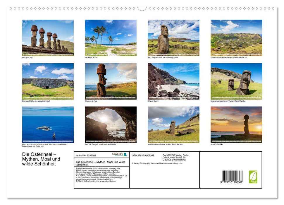 Die Osterinsel – Mythen, Moai und wilde Schönheit (CALVENDO Premium Wandkalender 2027)