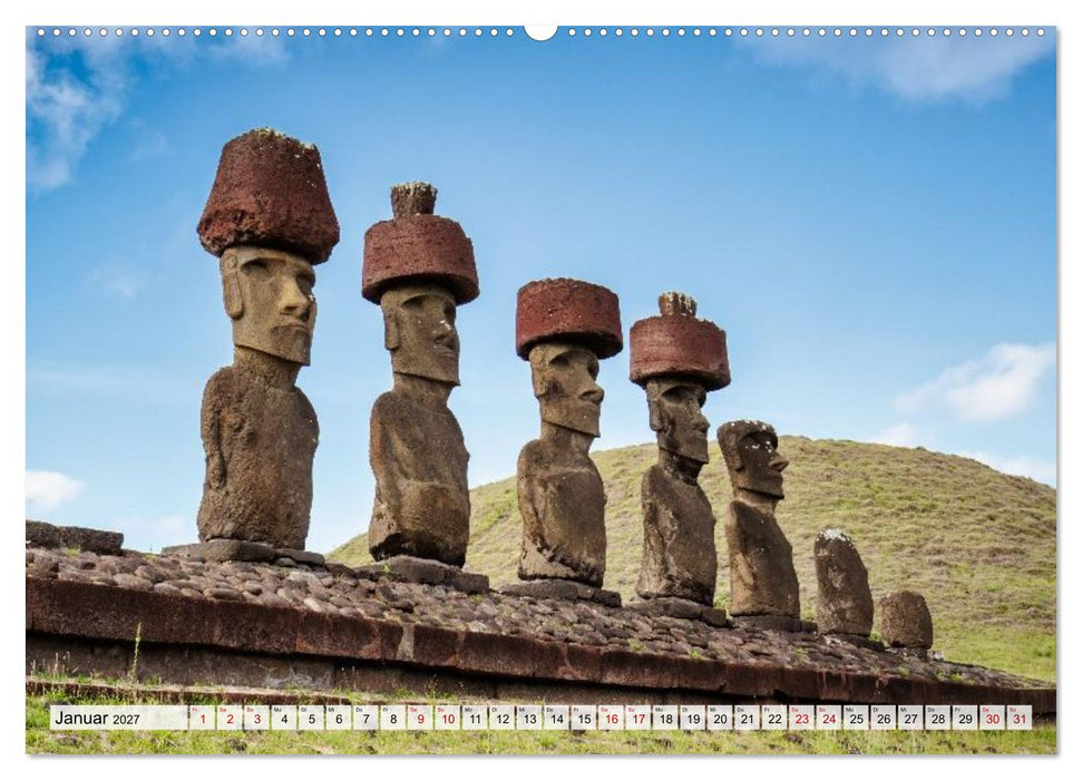 Die Osterinsel – Mythen, Moai und wilde Schönheit (CALVENDO Premium Wandkalender 2027)