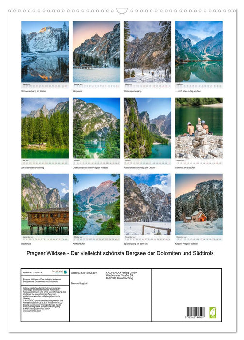 Pragser Wildsee - Der vielleicht schönste Bergsee der Dolomiten und Südtirols (CALVENDO Wandkalender 2027)