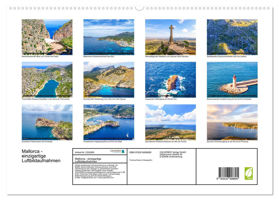 Mallorca - einzigartige Luftbildaufnahmen (CALVENDO Premium Wandkalender 2027)