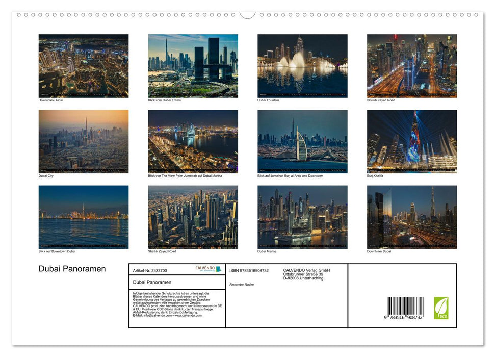 Dubai Panoramen (CALVENDO Premium Wandkalender 2027)