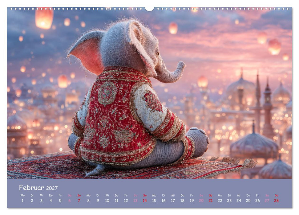 Tierisch hoch hinaus - Fantastische Tiere auf fliegenden Teppichen (CALVENDO Wandkalender 2027)