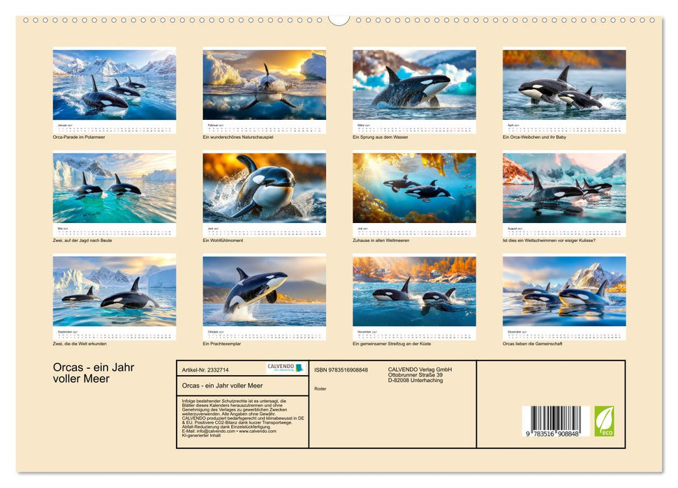 Orcas - ein Jahr voller Meer (CALVENDO Premium Wandkalender 2027)