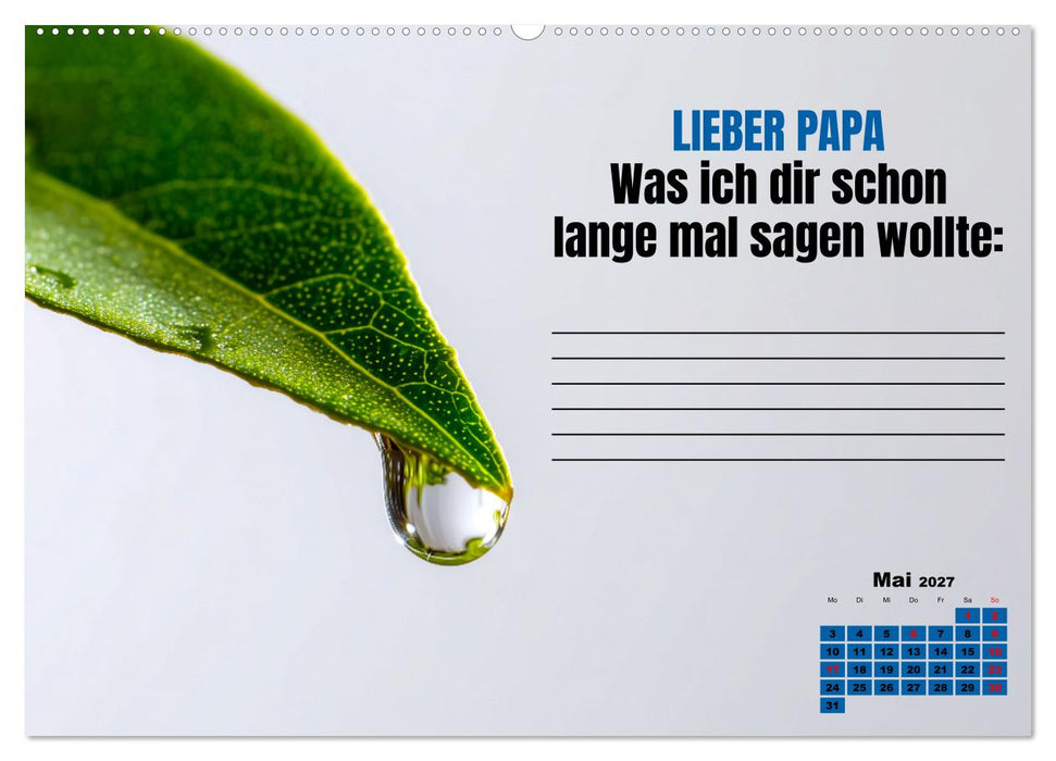 Kalender für Papa - Was ich dir sagen will (CALVENDO Premium Wandkalender 2027)