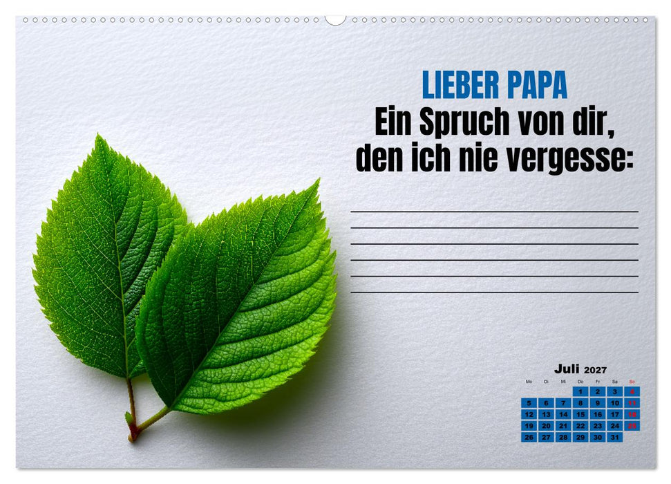 Kalender für Papa - Was ich dir sagen will (CALVENDO Premium Wandkalender 2027)
