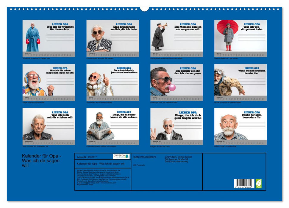 Kalender für Opa - Was ich dir sagen will (CALVENDO Wandkalender 2027)