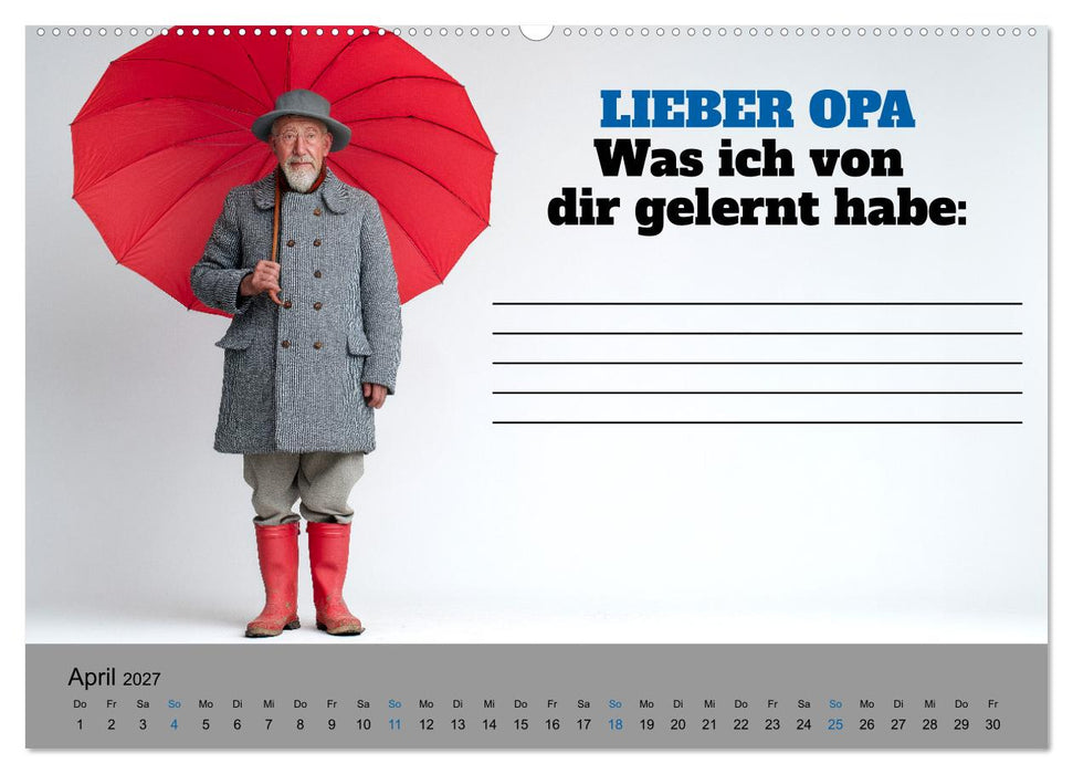 Kalender für Opa - Was ich dir sagen will (CALVENDO Wandkalender 2027)