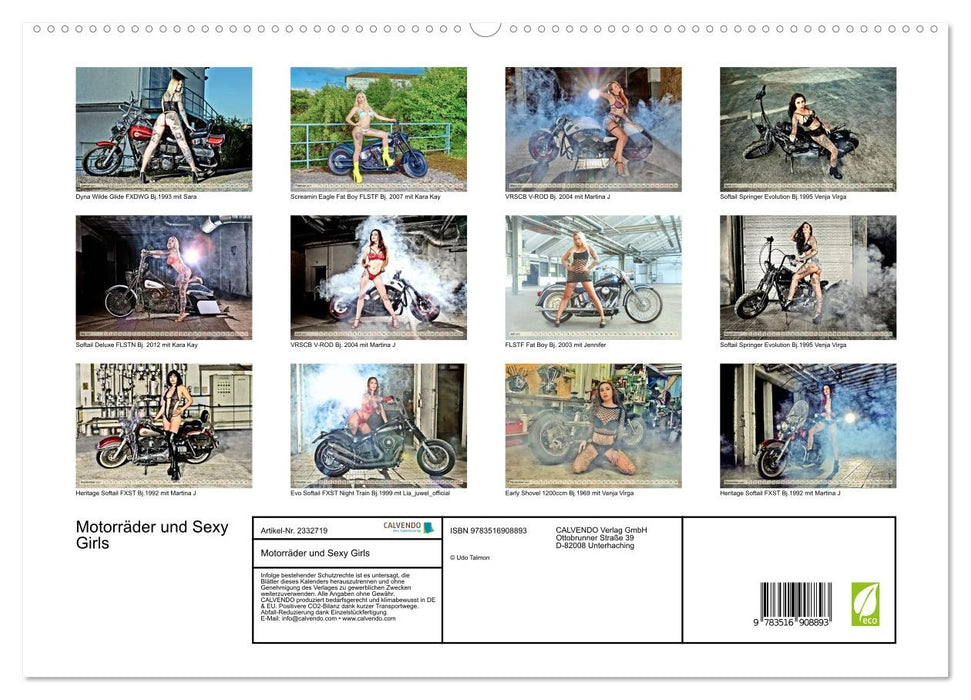 Motorräder und Sexy Girls (CALVENDO Premium Wandkalender 2027)
