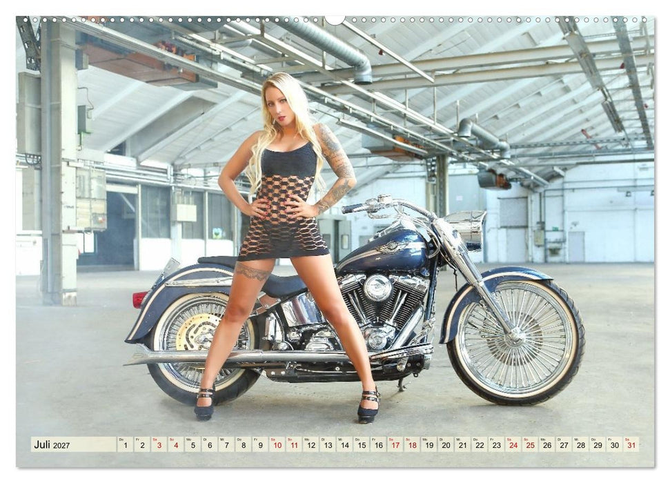 Motorräder und Sexy Girls (CALVENDO Premium Wandkalender 2027)