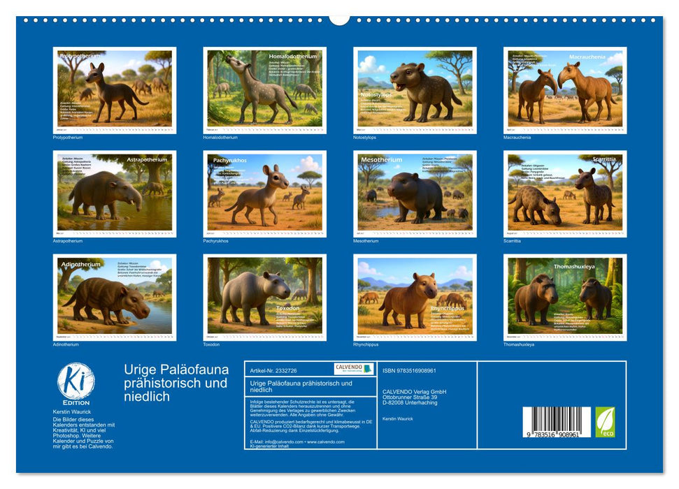 Urige Paläofauna prähistorisch und niedlich (CALVENDO Premium Wandkalender 2027)