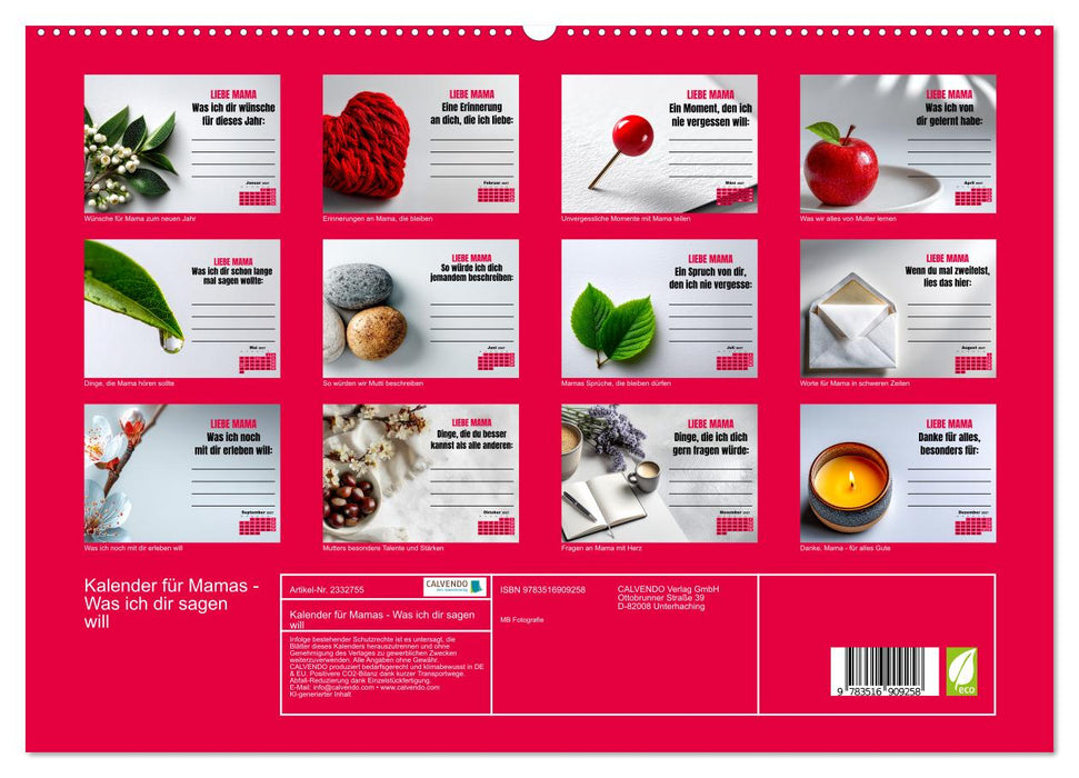 Kalender für Mamas - Was ich dir sagen will (CALVENDO Premium Wandkalender 2027)