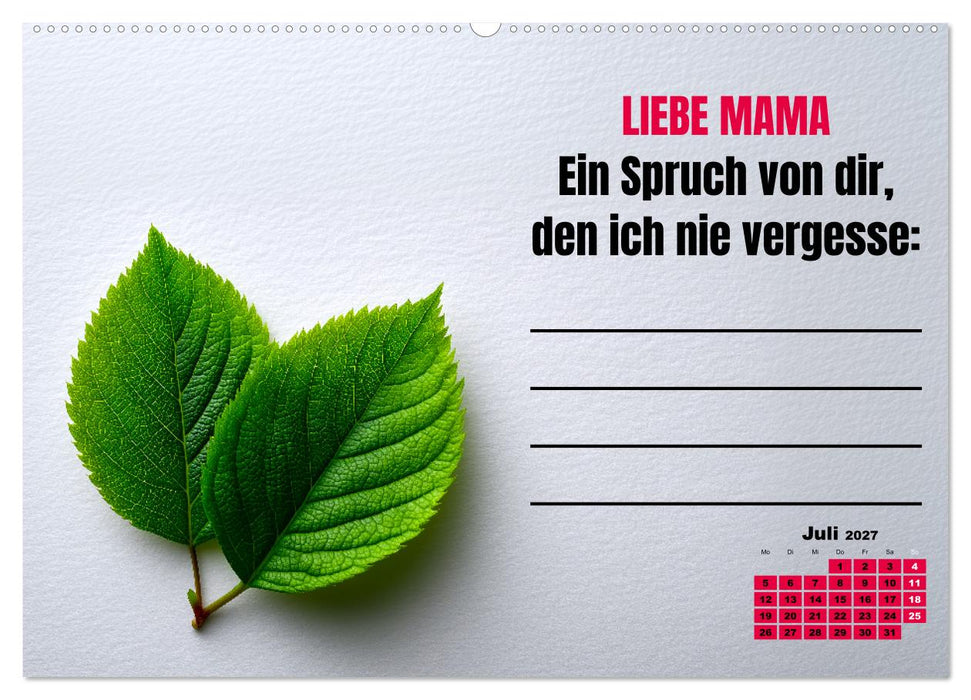 Kalender für Mamas - Was ich dir sagen will (CALVENDO Premium Wandkalender 2027)