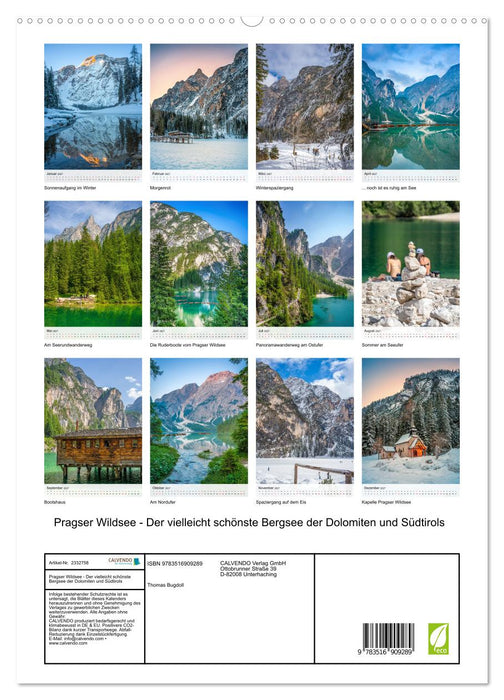 Pragser Wildsee - Der vielleicht schönste Bergsee der Dolomiten und Südtirols (CALVENDO Premium Wandkalender 2027)